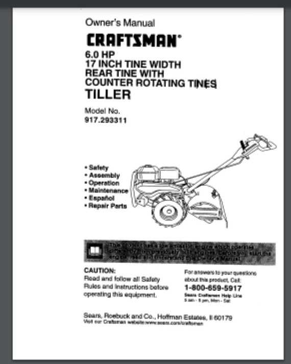 craftsman tiller parts diagram