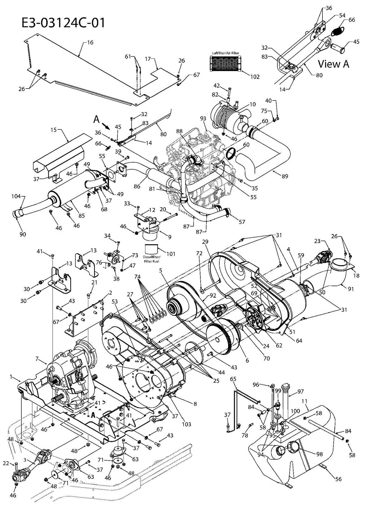cub cadet parts diagram by serial number