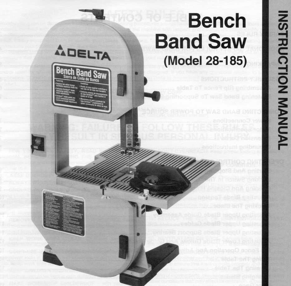 delta band saw parts diagram