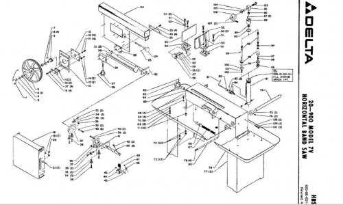 delta band saw parts diagram