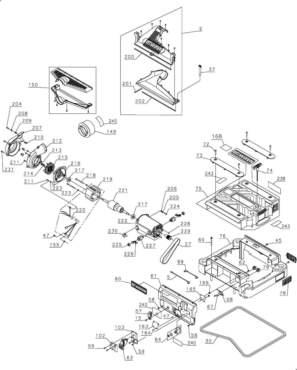 dewalt 734 planer parts diagram
