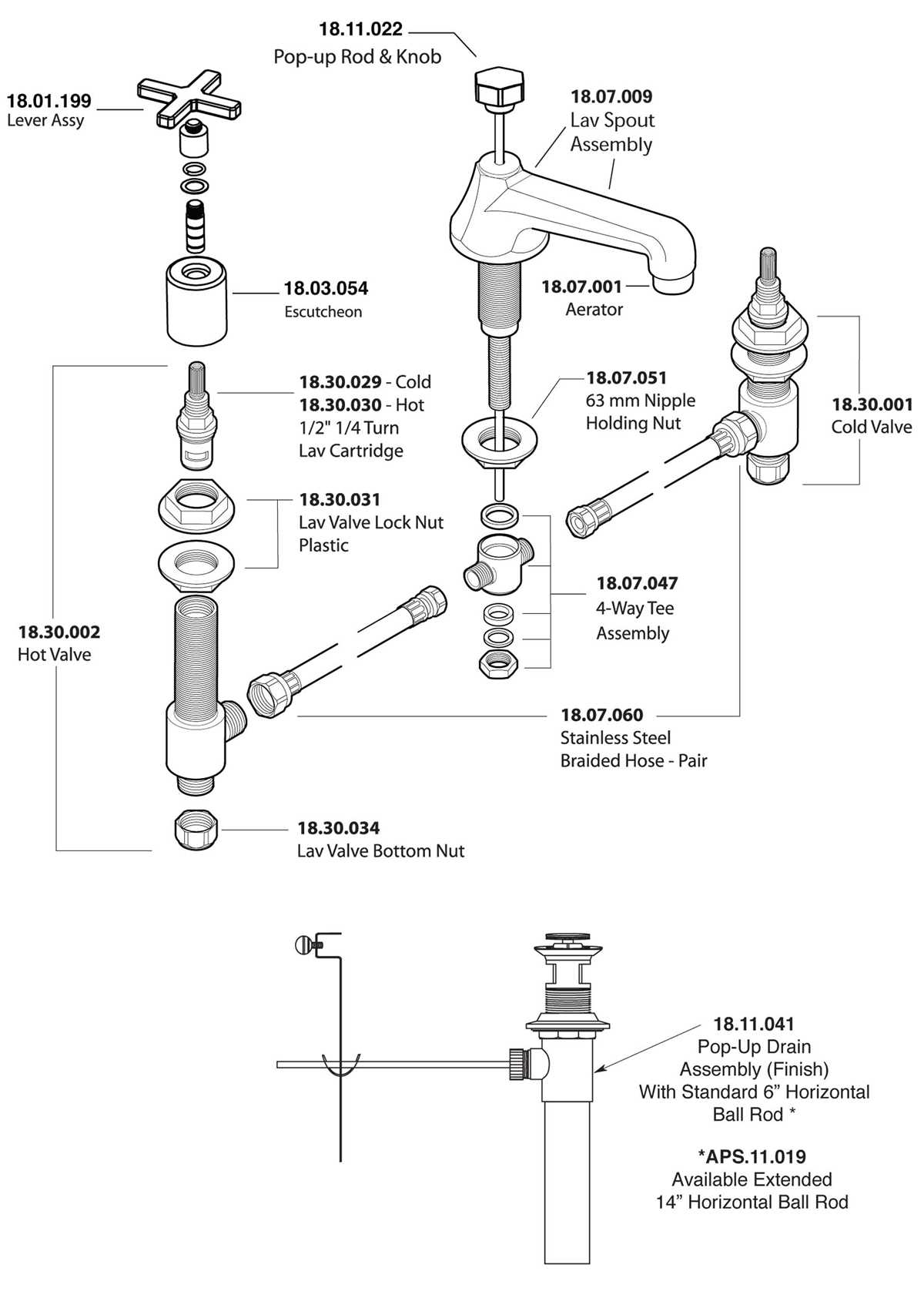 diagram of faucet parts