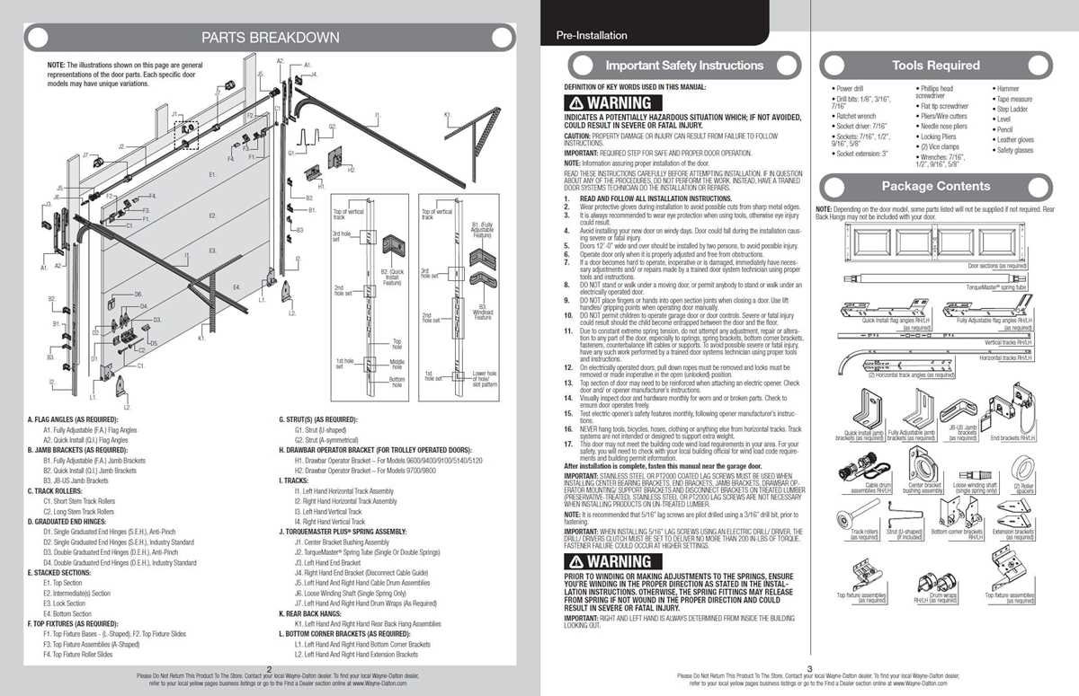 diagram of garage door parts