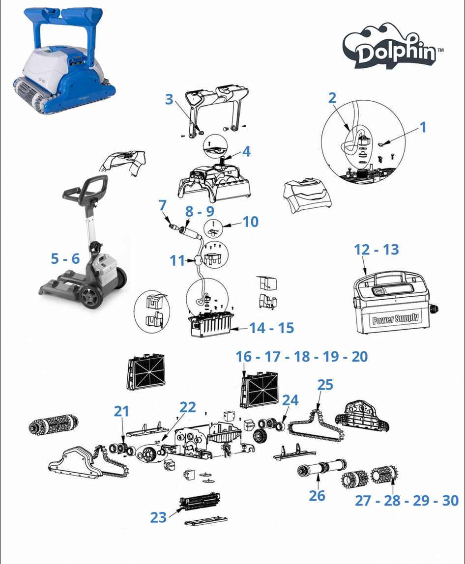 dolphin pool cleaner parts diagram