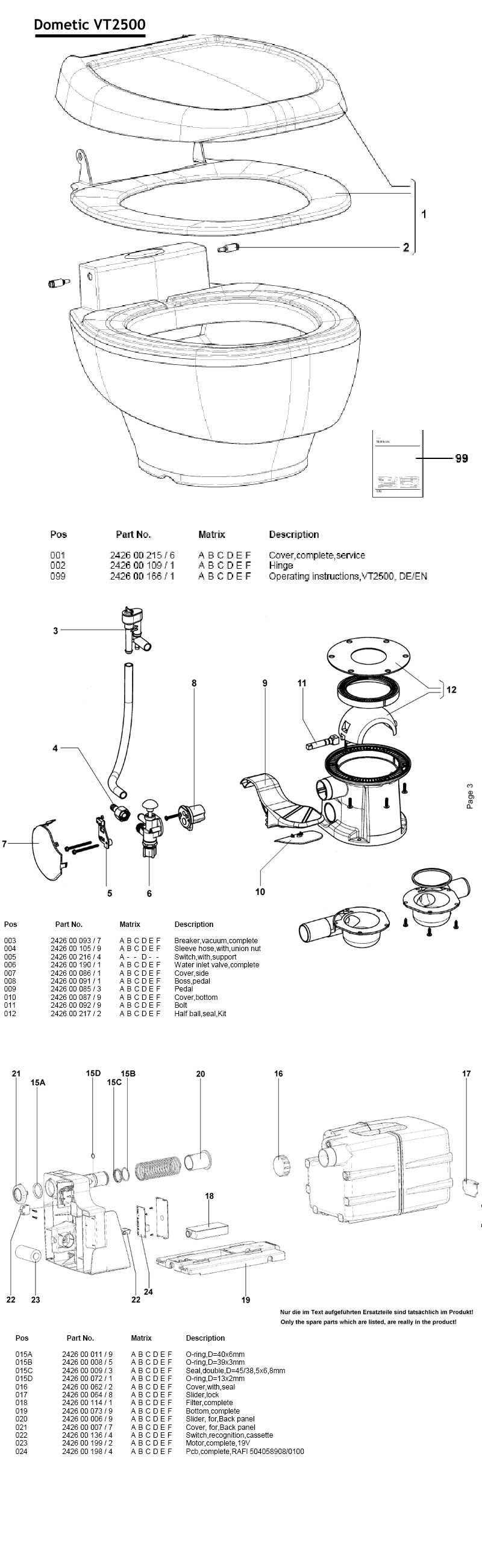 dometic 300 rv toilet parts diagram
