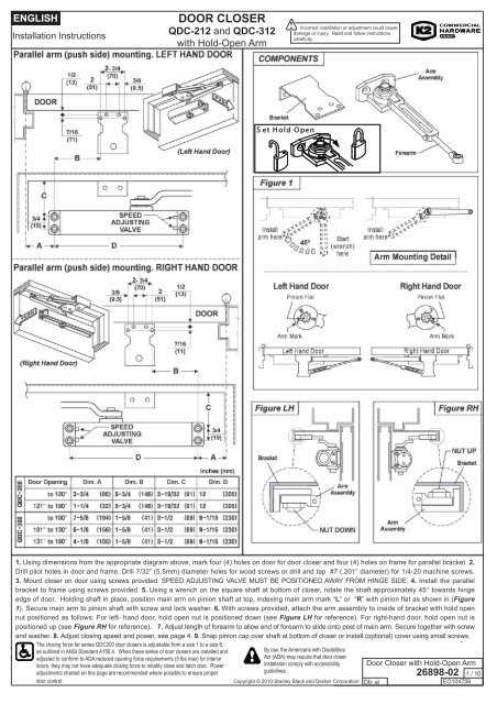 door closer parts diagram