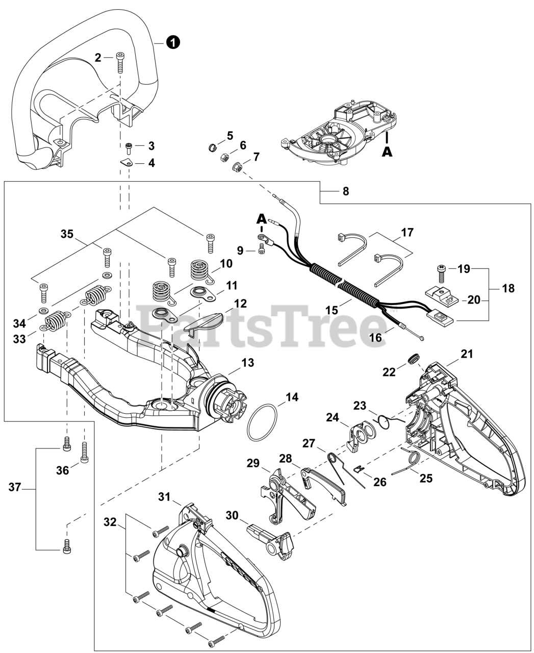 echo hedge trimmer parts diagram