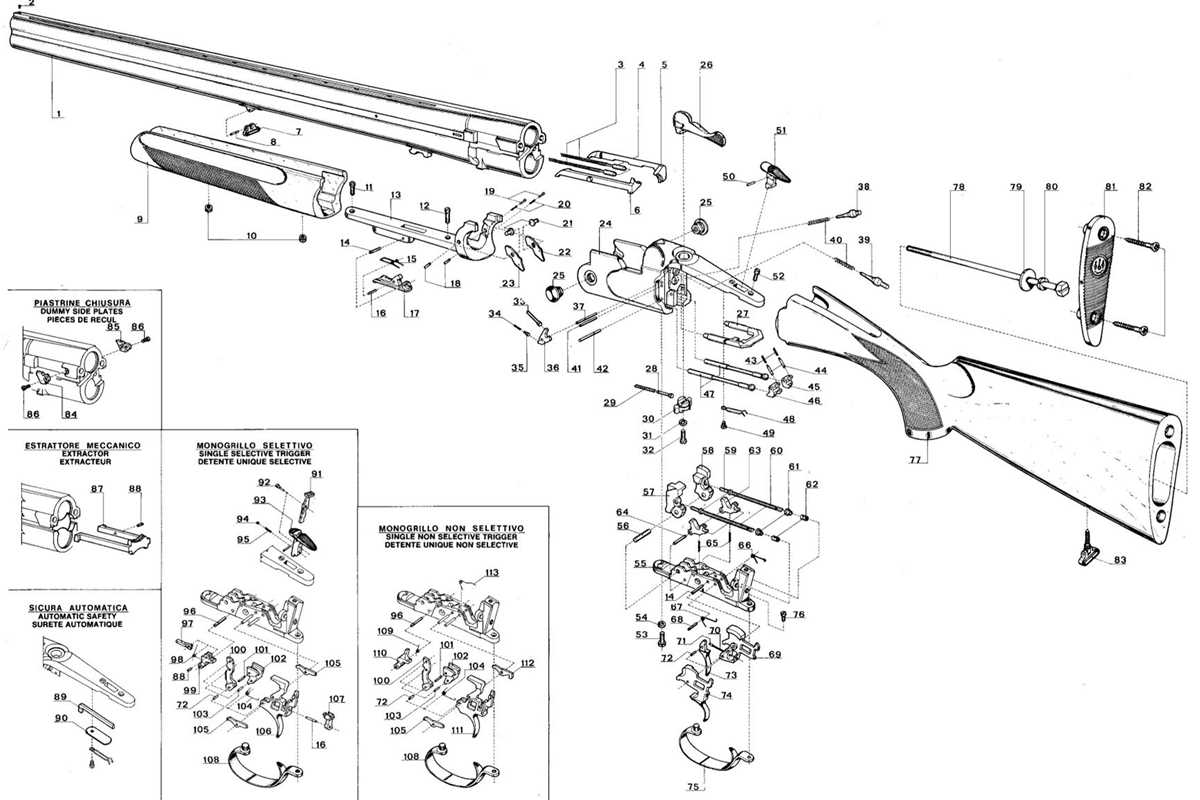 side by side shotgun parts diagram