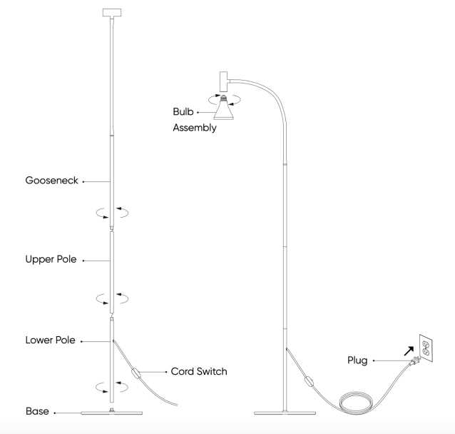 floor lamp parts diagram floor lamp parts diagram