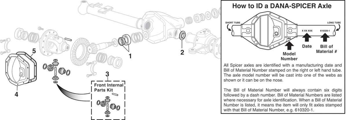 ford dana 44 front axle parts diagram