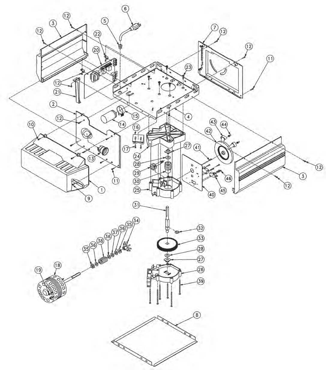 garage door opener diagram parts