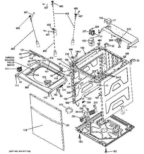 ge stackable washer dryer parts diagram