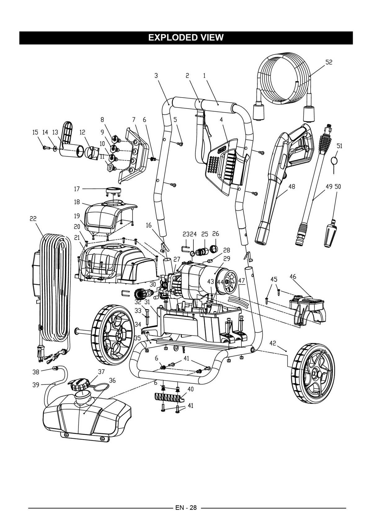 greenworks mower parts diagram