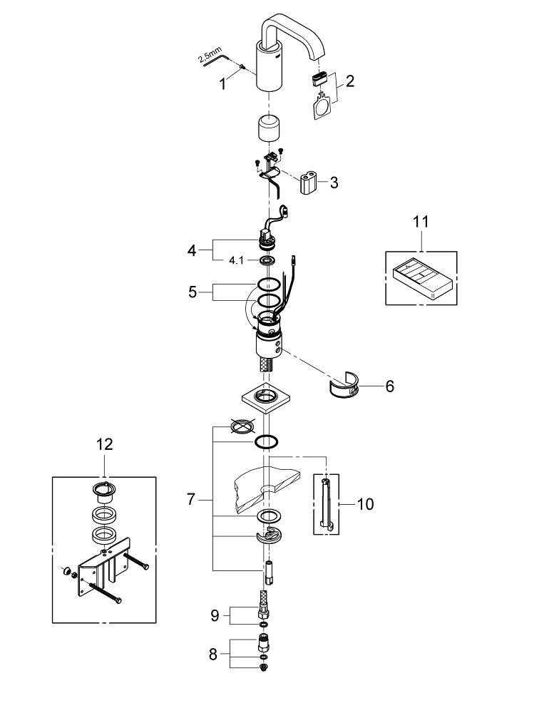 grohe bathroom faucet parts diagram