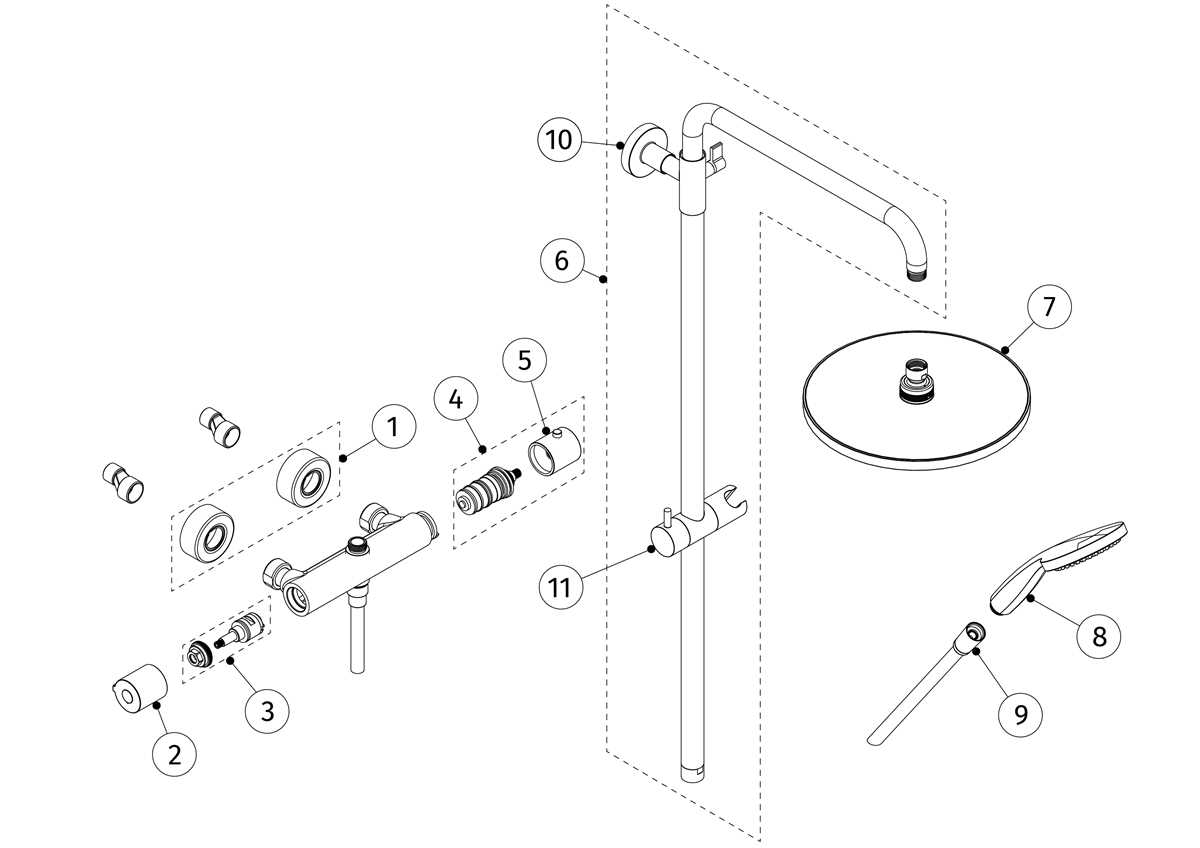 shower parts diagram