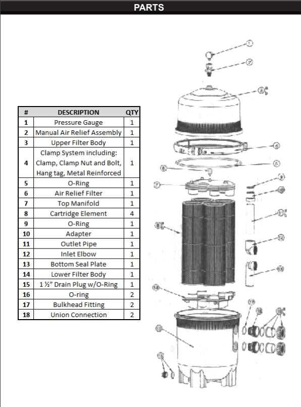 hayward filter parts diagram