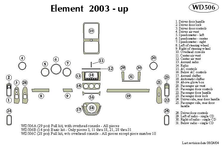 honda element parts diagram