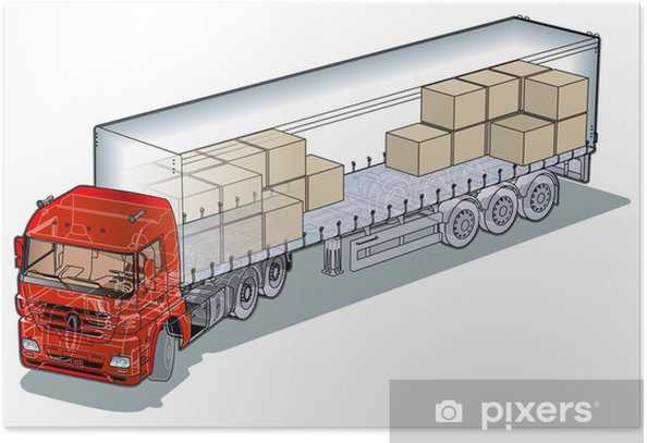 parts of a semi truck diagram