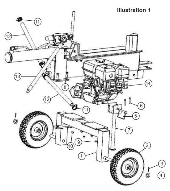 hydraulic log splitter parts diagram
