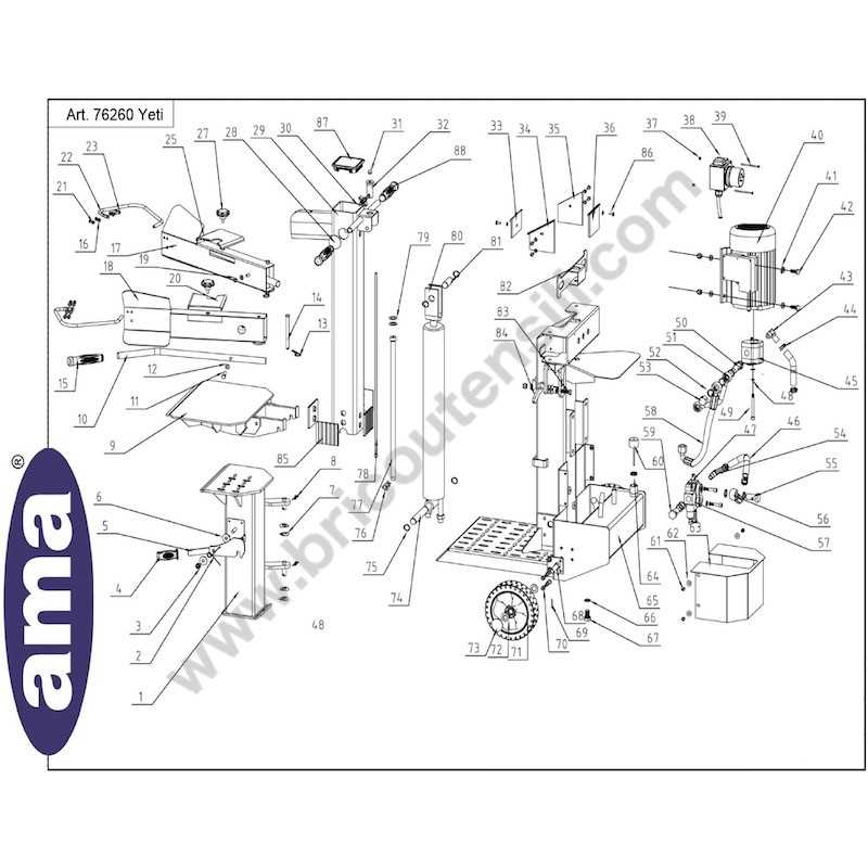 hydraulic log splitter parts diagram