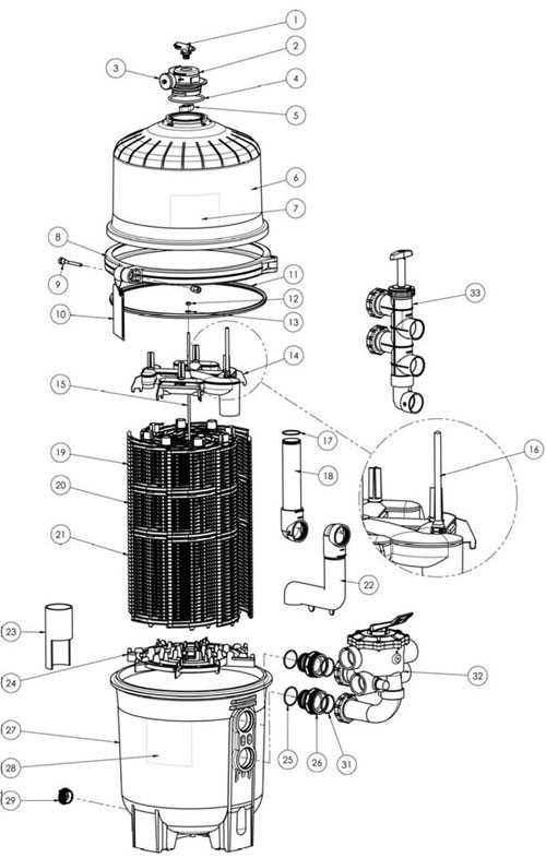 pool filter parts diagram