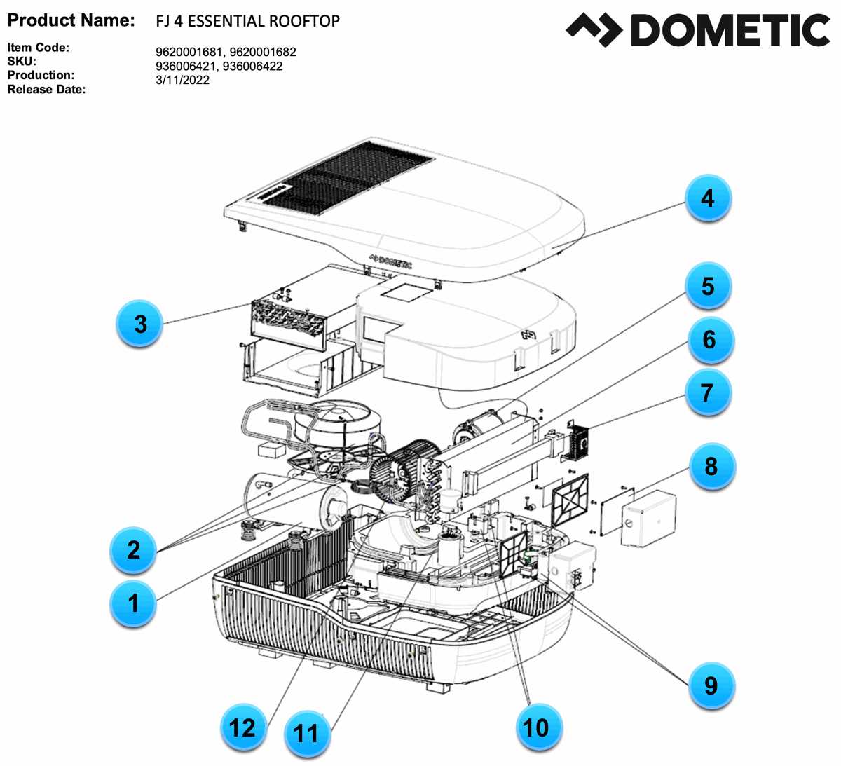 rv ac parts diagram