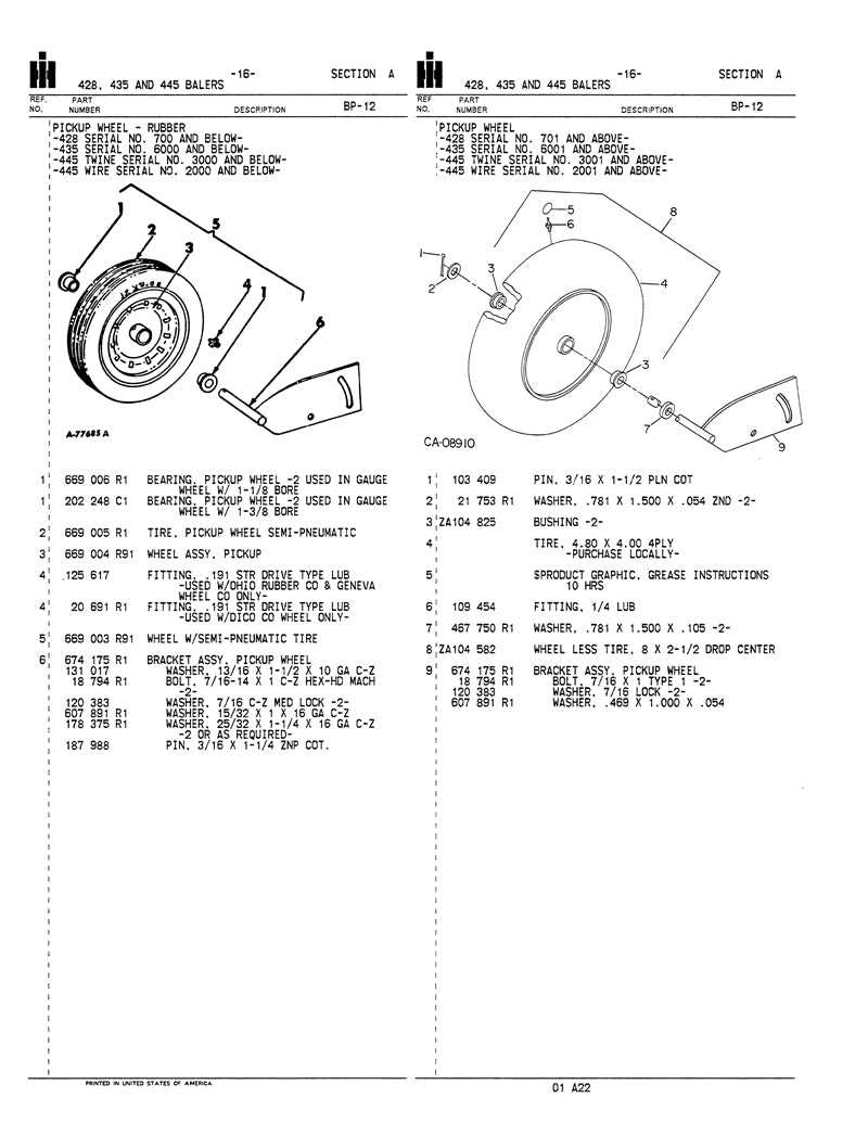 john deere 435 baler parts diagram