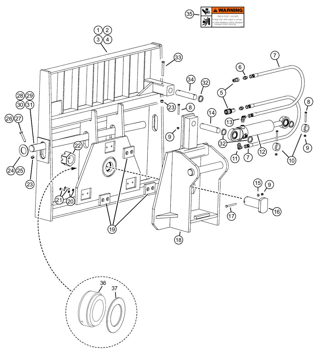john deere 435 baler parts diagram