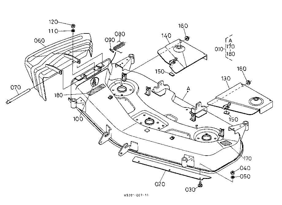 john deere 54c mower deck parts diagram