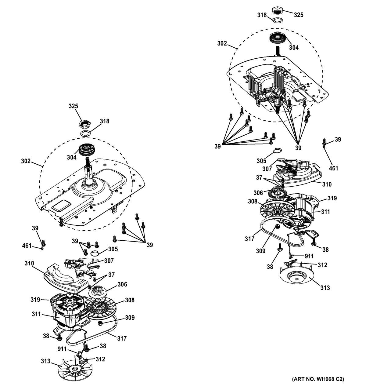 ge stackable washer dryer parts diagram