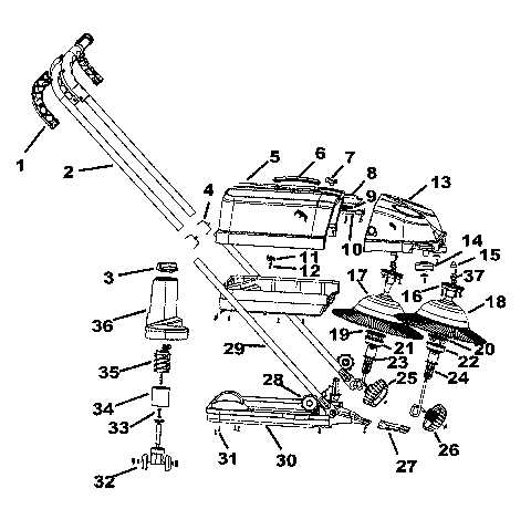 lawn sweeper parts diagram