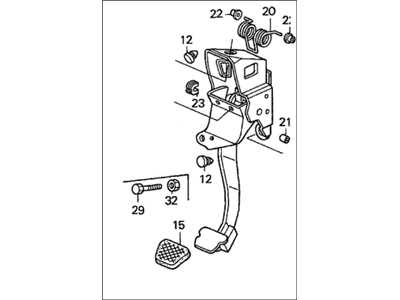 1995 clutch pedal assembly parts diagram