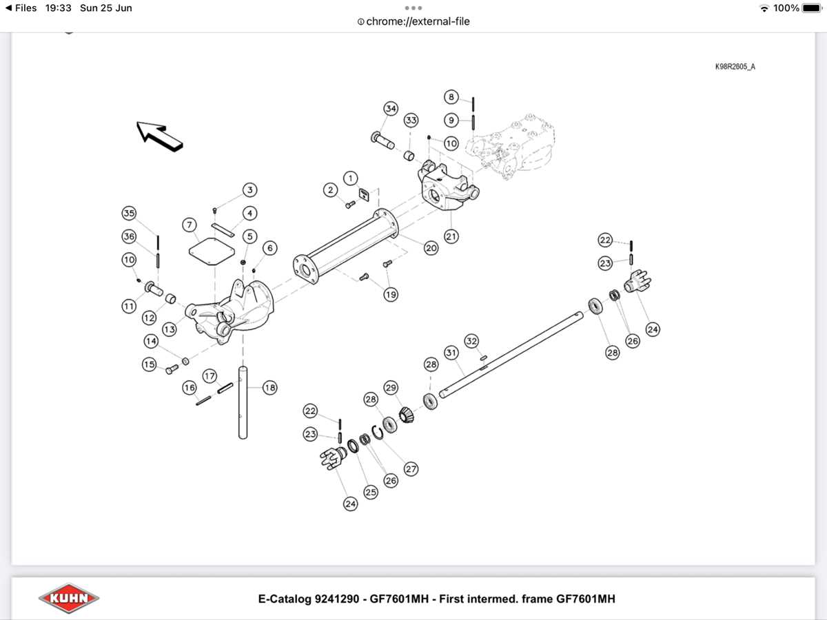 kuhn 5001 tedder parts diagram