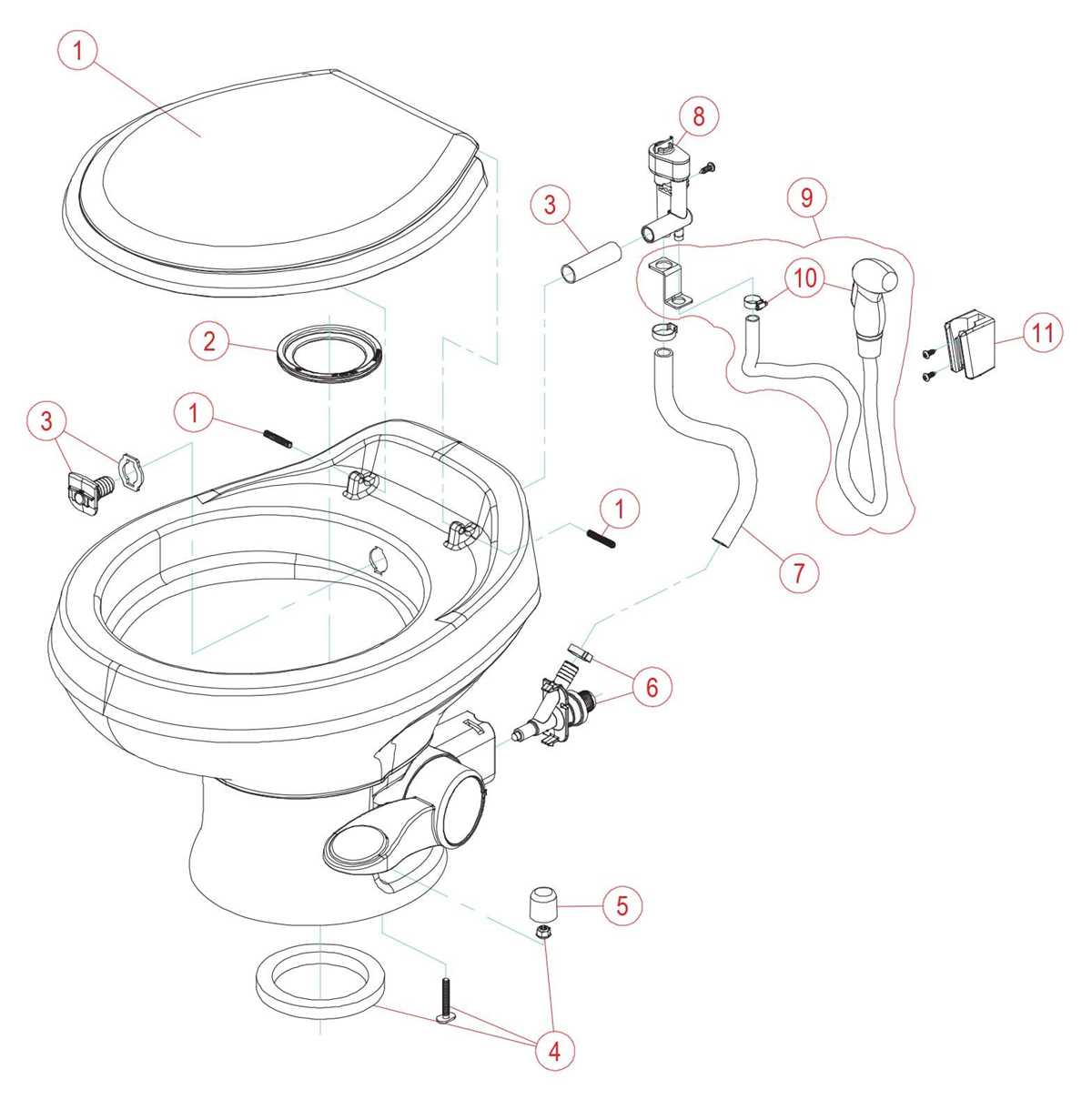 dometic 310 toilet parts diagram