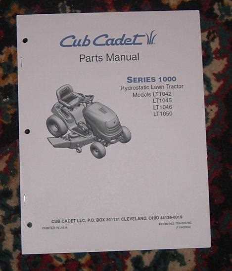 lt1045 cub cadet parts diagram