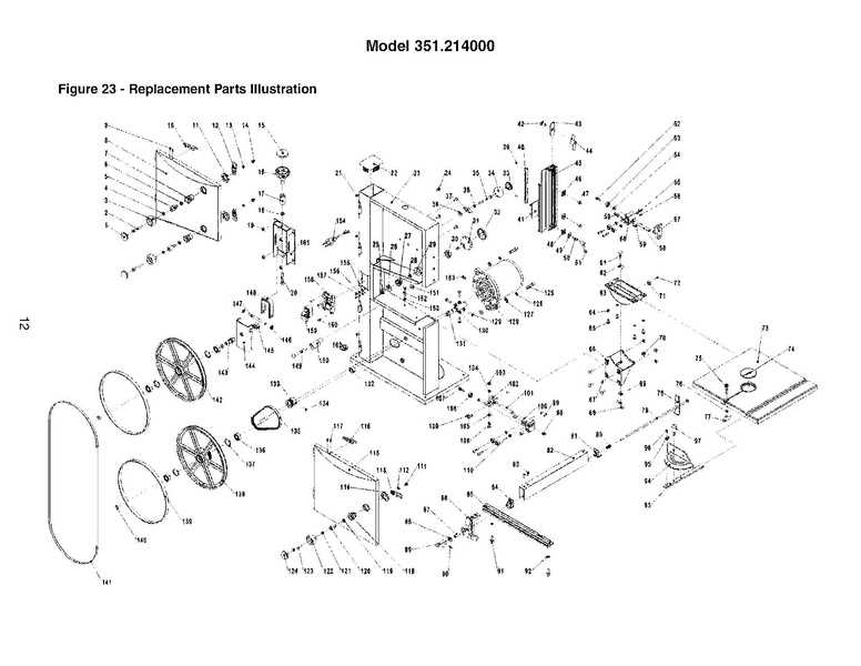 craftsman table saw parts diagram