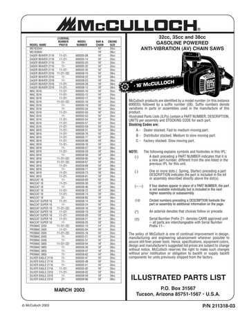 mcculloch chainsaw parts diagram