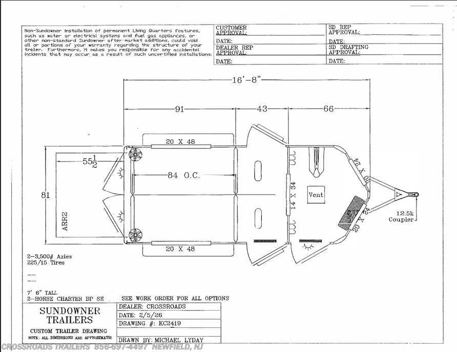 horse trailer parts diagram