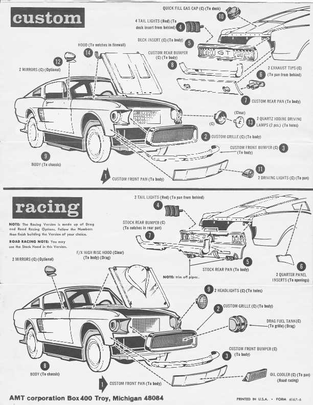 mustang body parts diagram