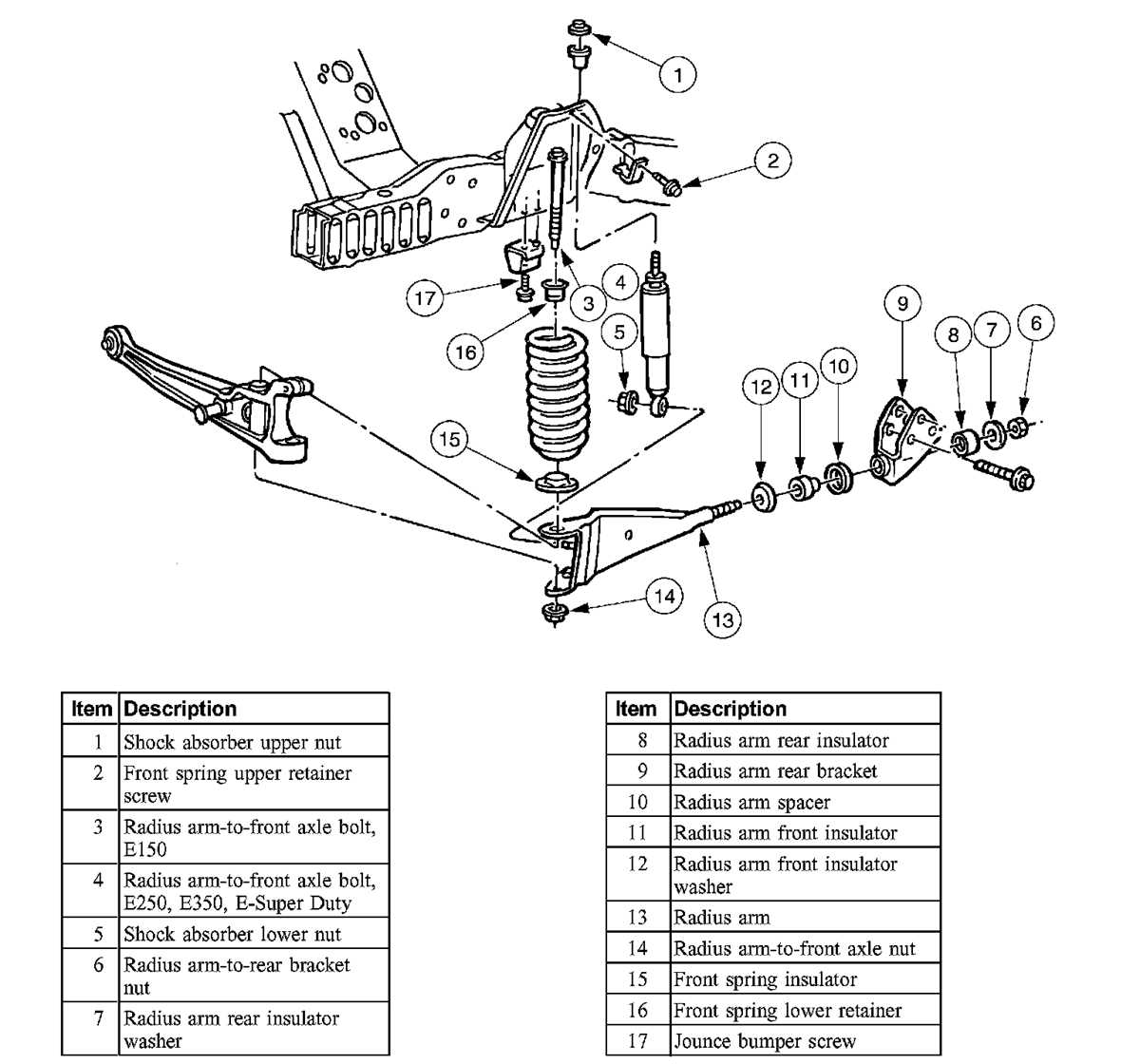 van ford e350 parts diagram