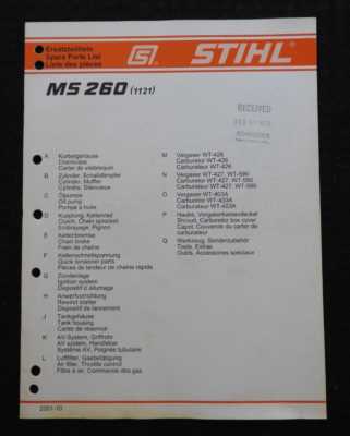 stihl ms260 parts diagram
