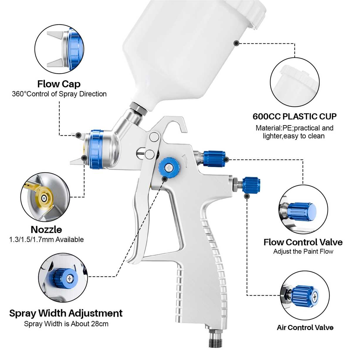 paint spray gun parts diagram