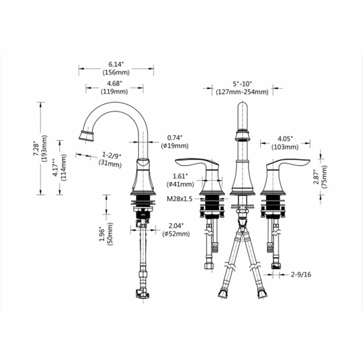 parts of a bathroom faucet diagram