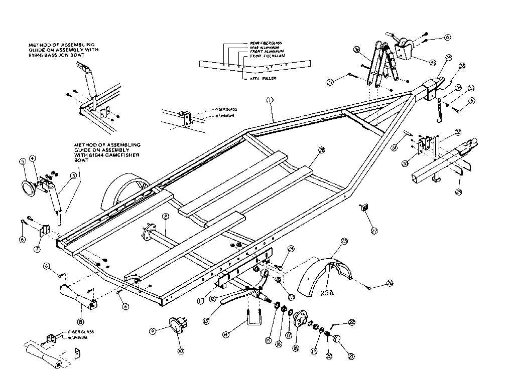 parts of a boat trailer diagram