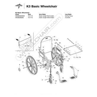 parts of a wheelchair diagram