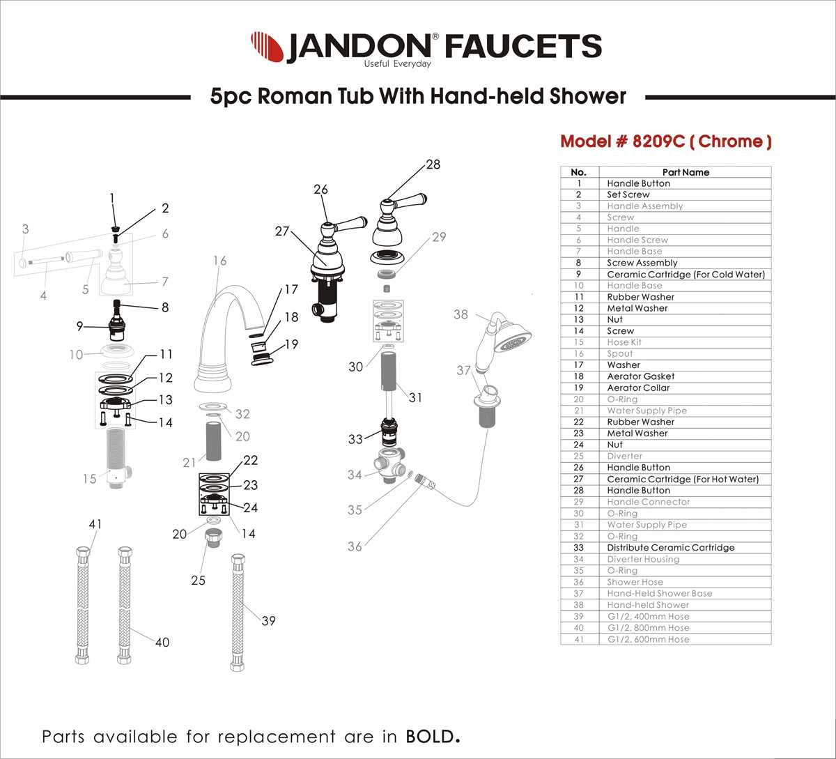 pegasus bath faucet parts diagram 831 670