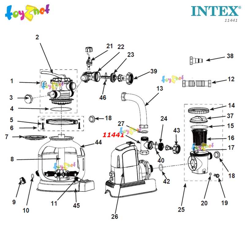 intex sand filter pump parts diagram