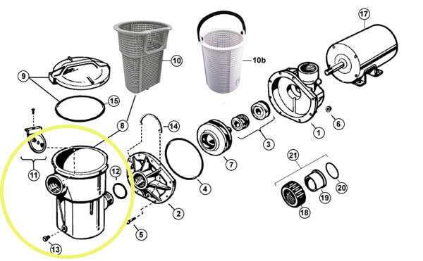 pool filter parts diagram