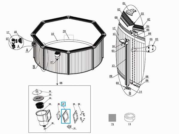 pool skimmer parts diagram