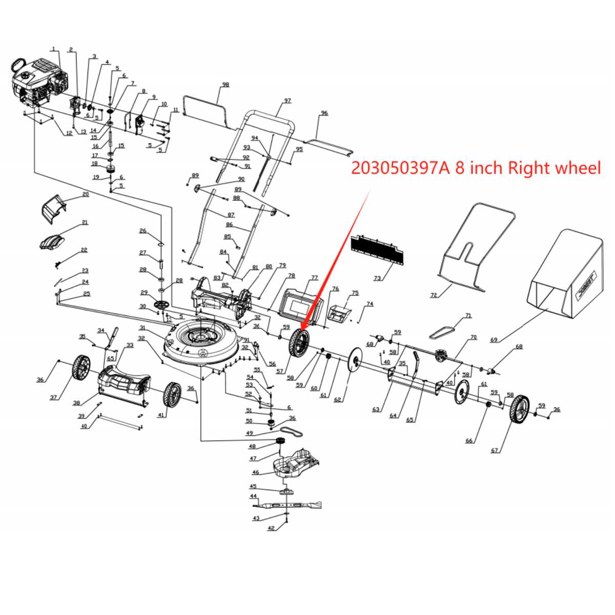 powersmart lawn mower parts diagram